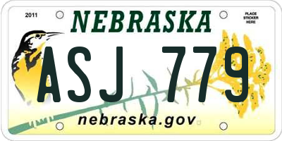NE license plate ASJ779