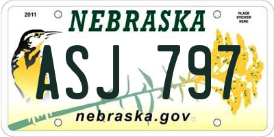 NE license plate ASJ797