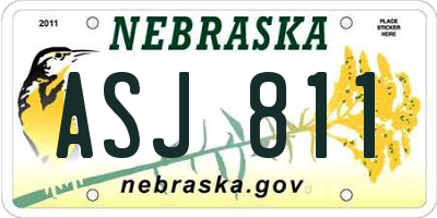 NE license plate ASJ811