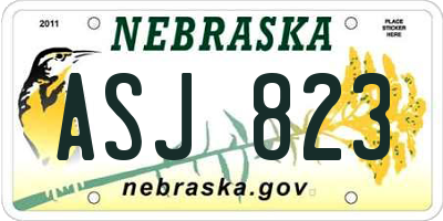 NE license plate ASJ823