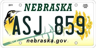 NE license plate ASJ859