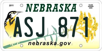 NE license plate ASJ871