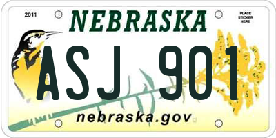 NE license plate ASJ901