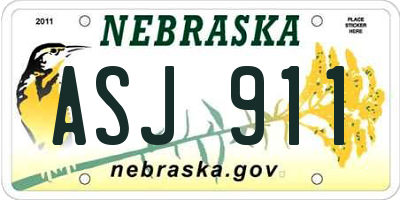 NE license plate ASJ911