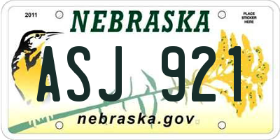 NE license plate ASJ921