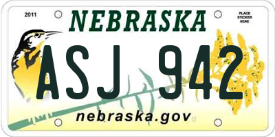 NE license plate ASJ942