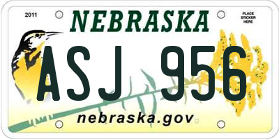NE license plate ASJ956