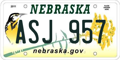 NE license plate ASJ957