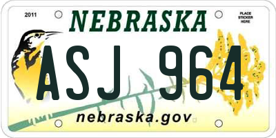NE license plate ASJ964