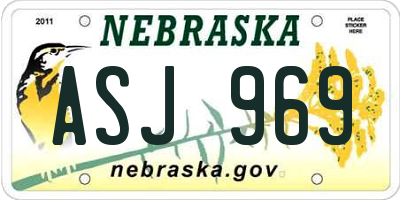 NE license plate ASJ969