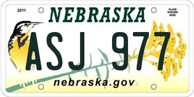 NE license plate ASJ977