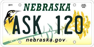 NE license plate ASK120