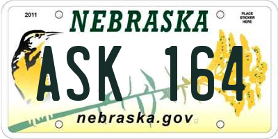 NE license plate ASK164