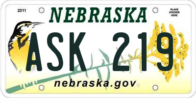 NE license plate ASK219
