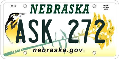 NE license plate ASK272