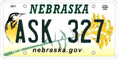 NE license plate ASK327