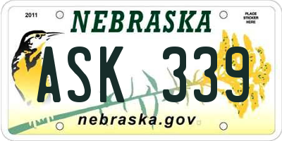 NE license plate ASK339