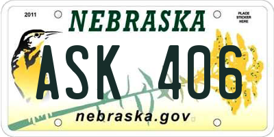 NE license plate ASK406