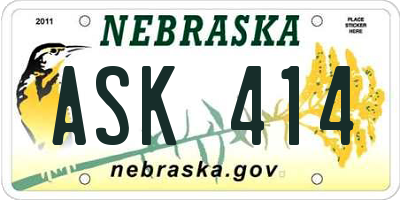 NE license plate ASK414