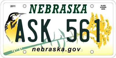 NE license plate ASK561