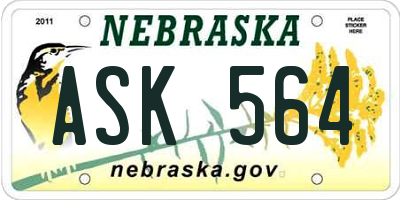 NE license plate ASK564