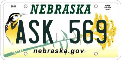 NE license plate ASK569
