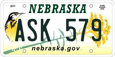 NE license plate ASK579