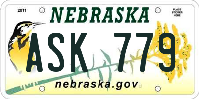 NE license plate ASK779
