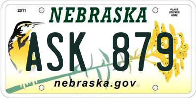NE license plate ASK879