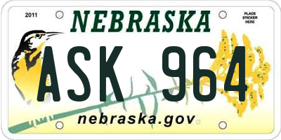 NE license plate ASK964