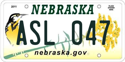 NE license plate ASL047