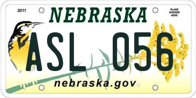 NE license plate ASL056