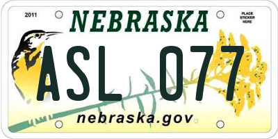 NE license plate ASL077