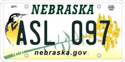 NE license plate ASL097