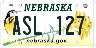 NE license plate ASL127