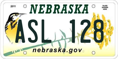 NE license plate ASL128