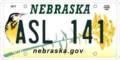 NE license plate ASL141