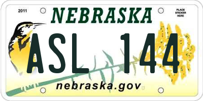 NE license plate ASL144
