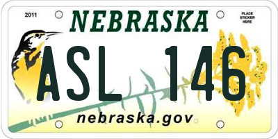 NE license plate ASL146
