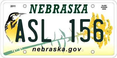 NE license plate ASL156