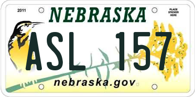 NE license plate ASL157