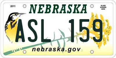 NE license plate ASL159