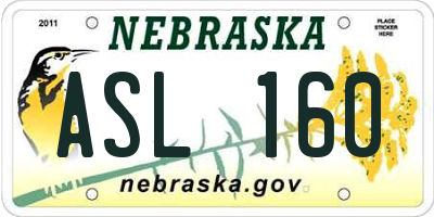 NE license plate ASL160
