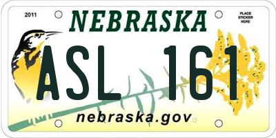 NE license plate ASL161