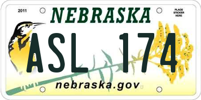 NE license plate ASL174