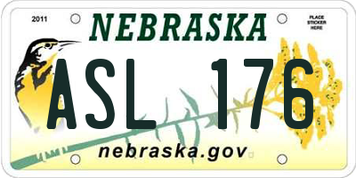 NE license plate ASL176