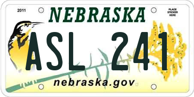 NE license plate ASL241