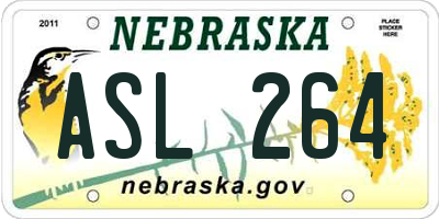 NE license plate ASL264