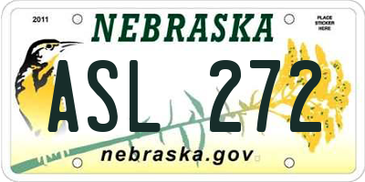 NE license plate ASL272