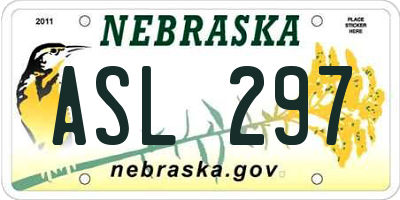 NE license plate ASL297